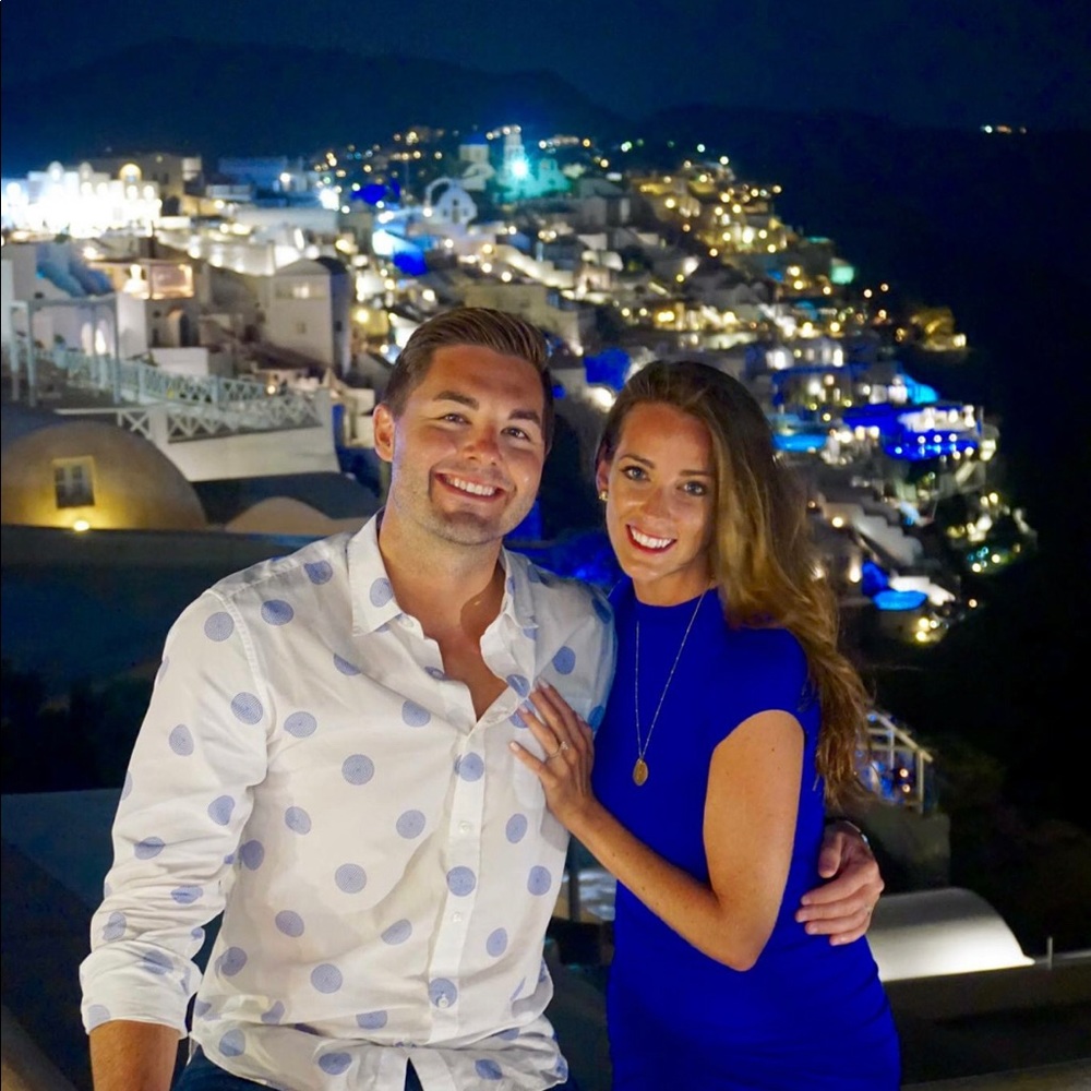 Blue body con dress